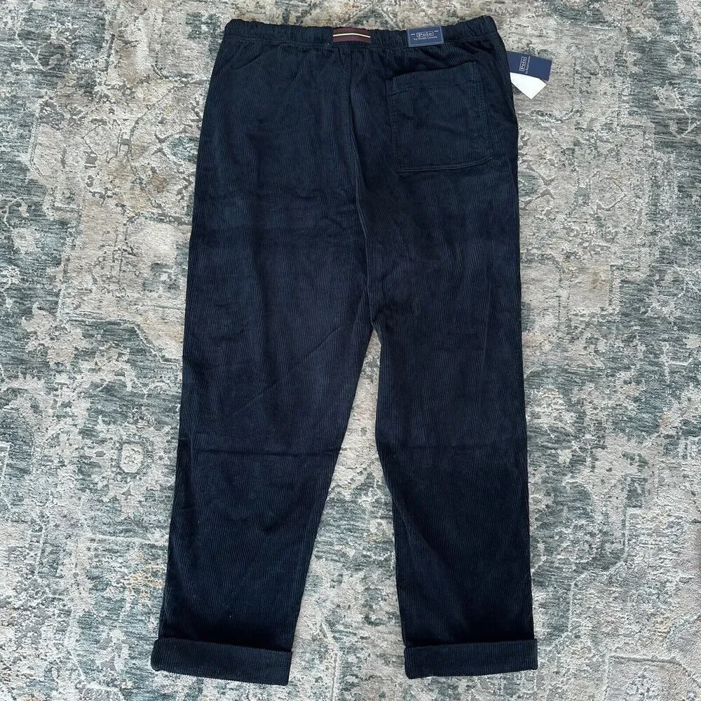 Polo Ralph Lauren Pants Mens XXL Corduroy Aviator Belted Relaxed Fit‎ Navy NWT